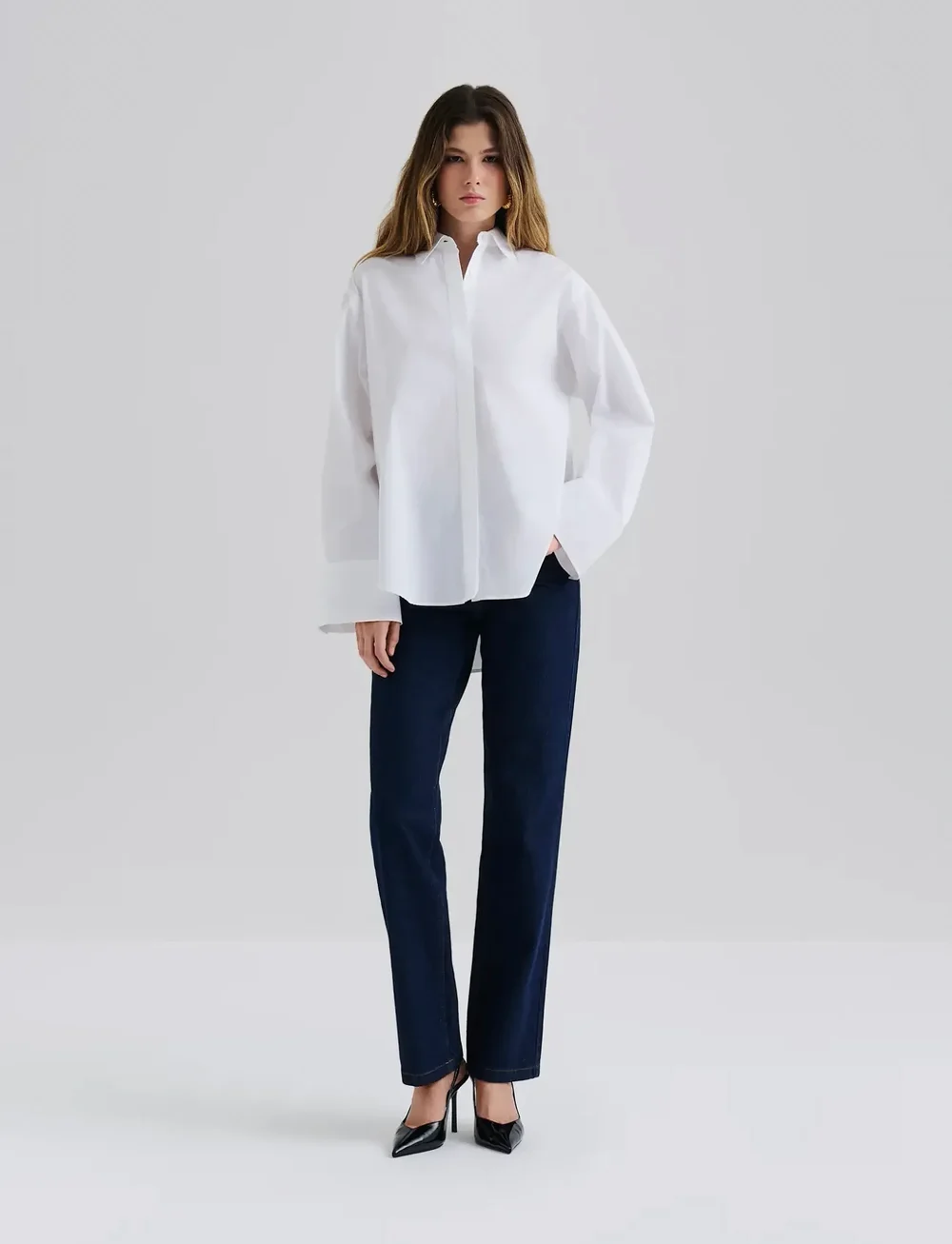 Malina - Classic poplin shirt - jeanshemden - white - 0