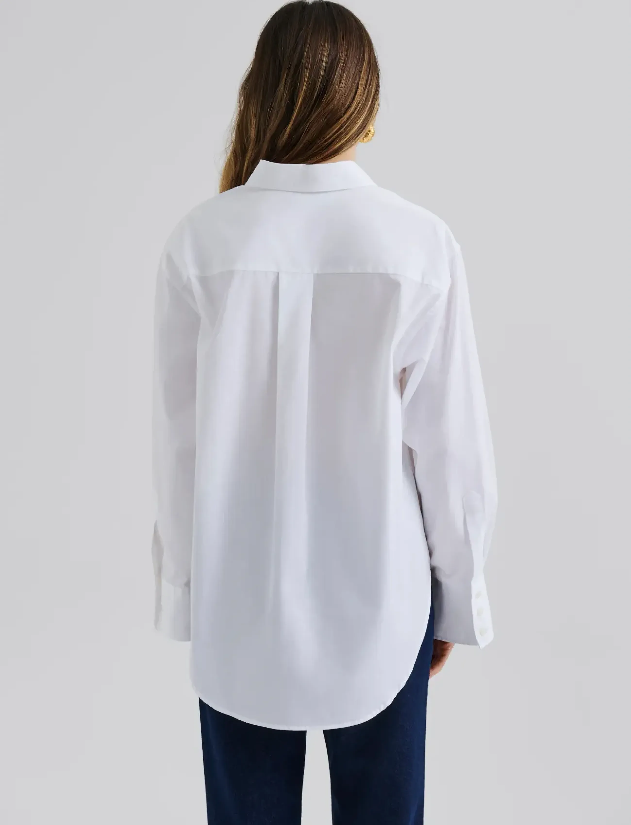 Malina - Classic Poplin Shirt - denimskjorter - white - 3