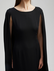 Malina - Norah cape detail midi dress - peoriided outlet-hindadega - black - 4