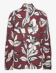 Malina - Savannah twisted neck detail blouse - long-sleeved blouses - pencil floral - 1