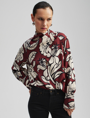 Malina - Savannah twisted neck detail blouse - long-sleeved blouses - pencil floral - 4