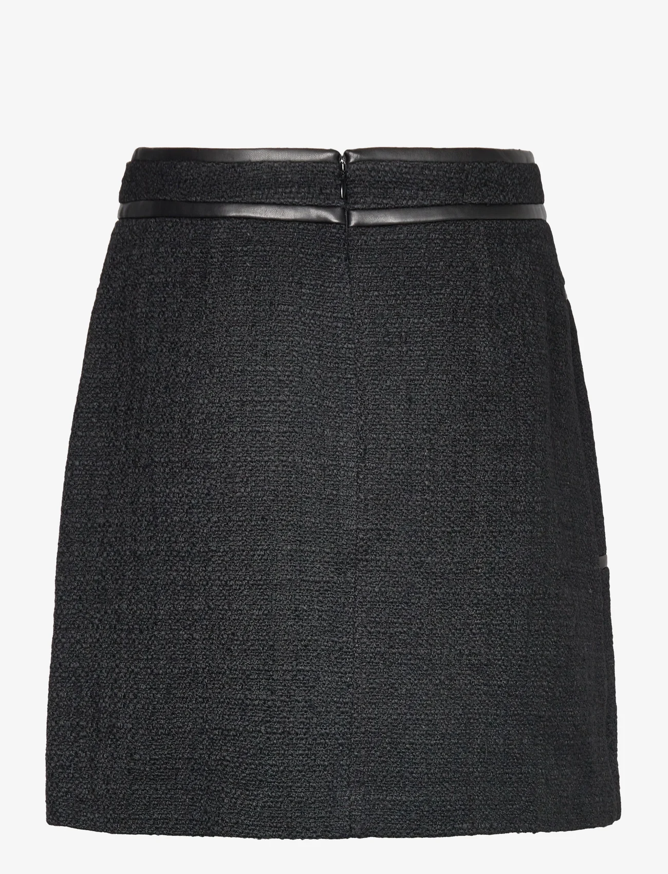 Malina - Paige boucle wool blend mini skirt - korte rokken - black - 1