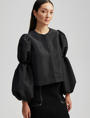 Malina - Paige boucle wool blend mini skirt - kort skjørt - black - 4