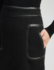 Malina - Paige boucle wool blend mini skirt - korte rokken - black - 6