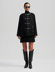 Malina - Paige boucle wool blend mini skirt - kurze röcke - black - 7