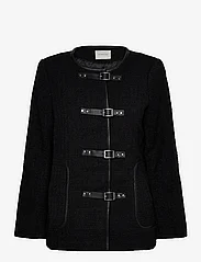 Malina - Malia boucle wool blend jacket - talvitakit - black - 0