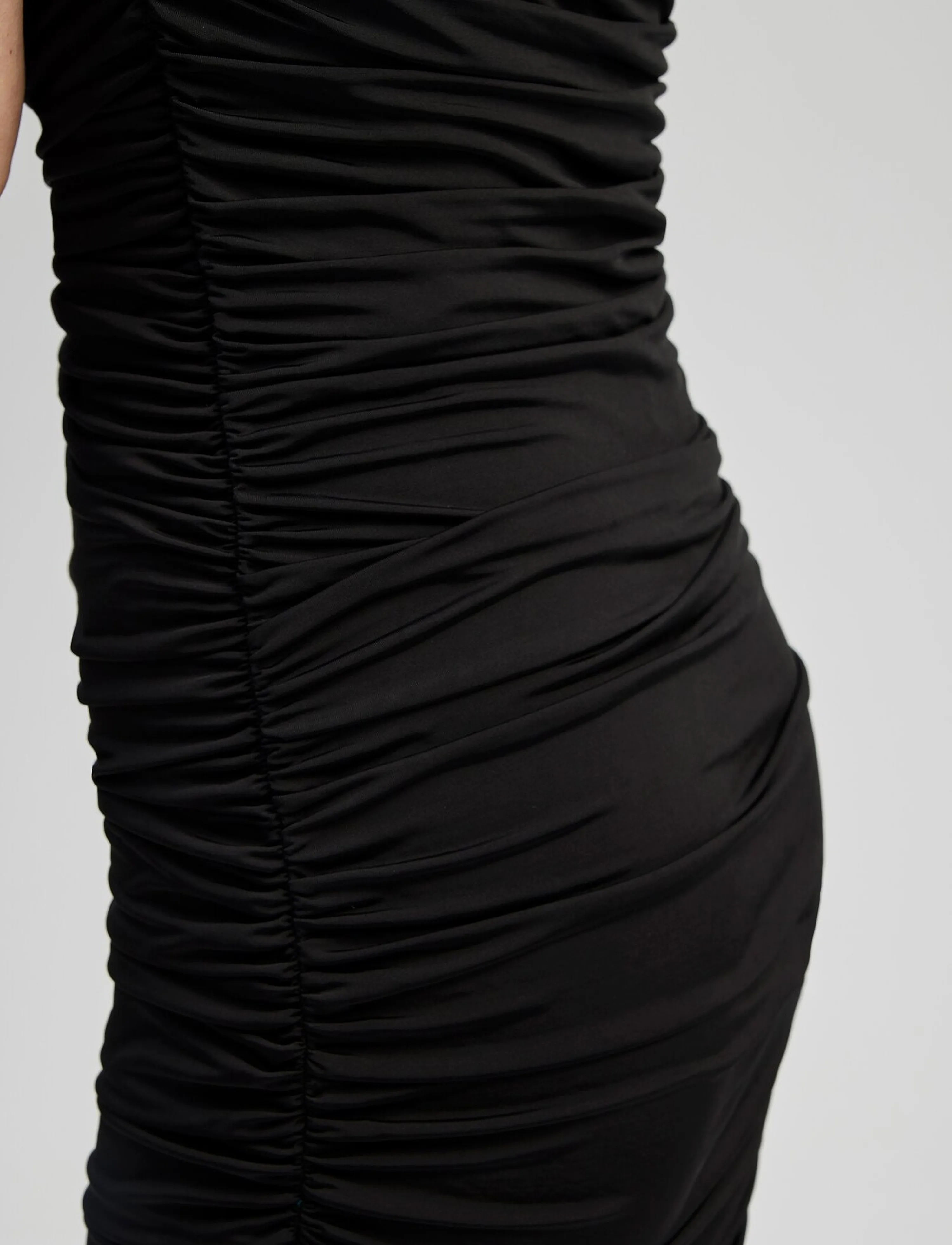Malina - Katherine draped jersey midi dress - black - 4