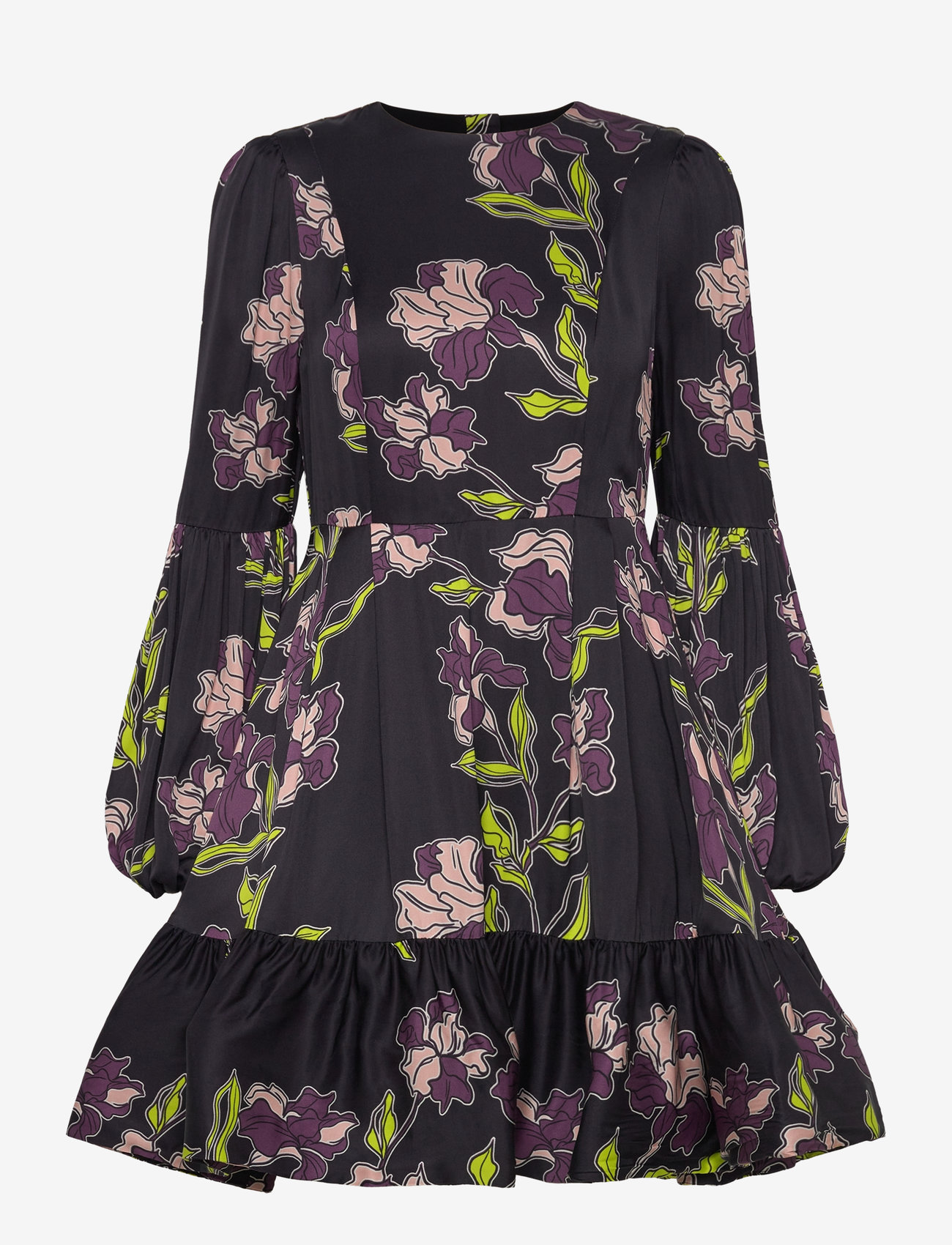 Malina - Jasmine ruffled mini dress - cocktail dresses - fall florals black - 1