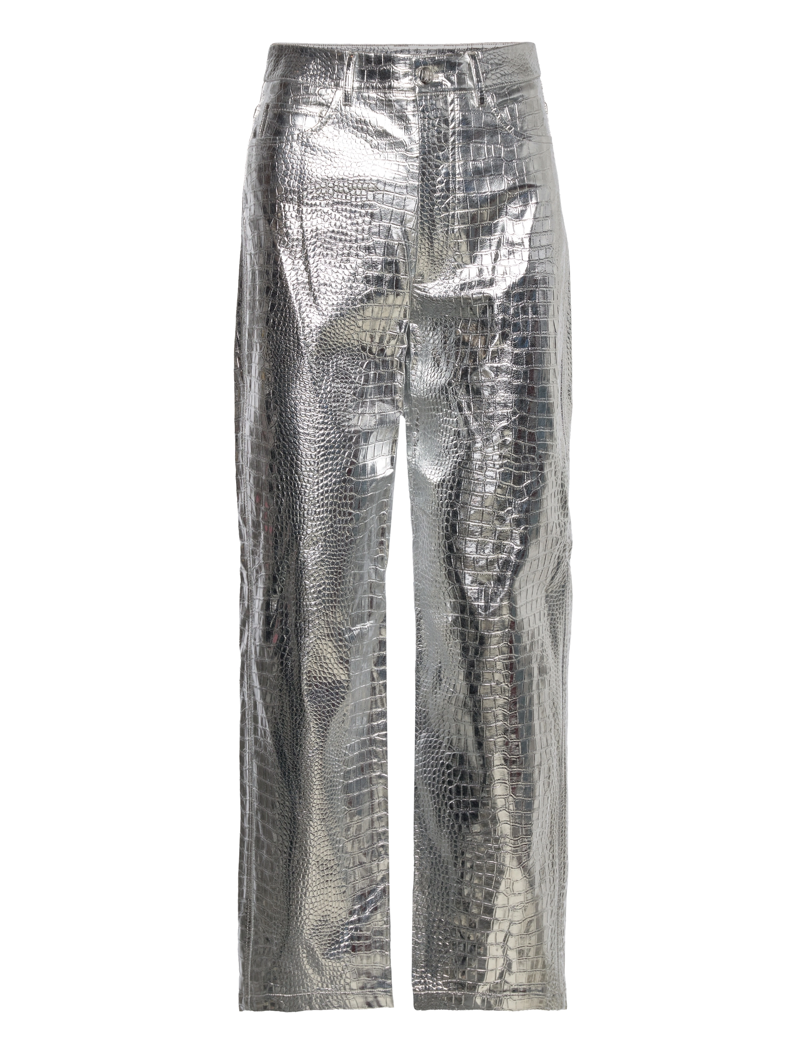 Malina - Daphne straight leg metallic pants - bukser med lige ben - silver - 1