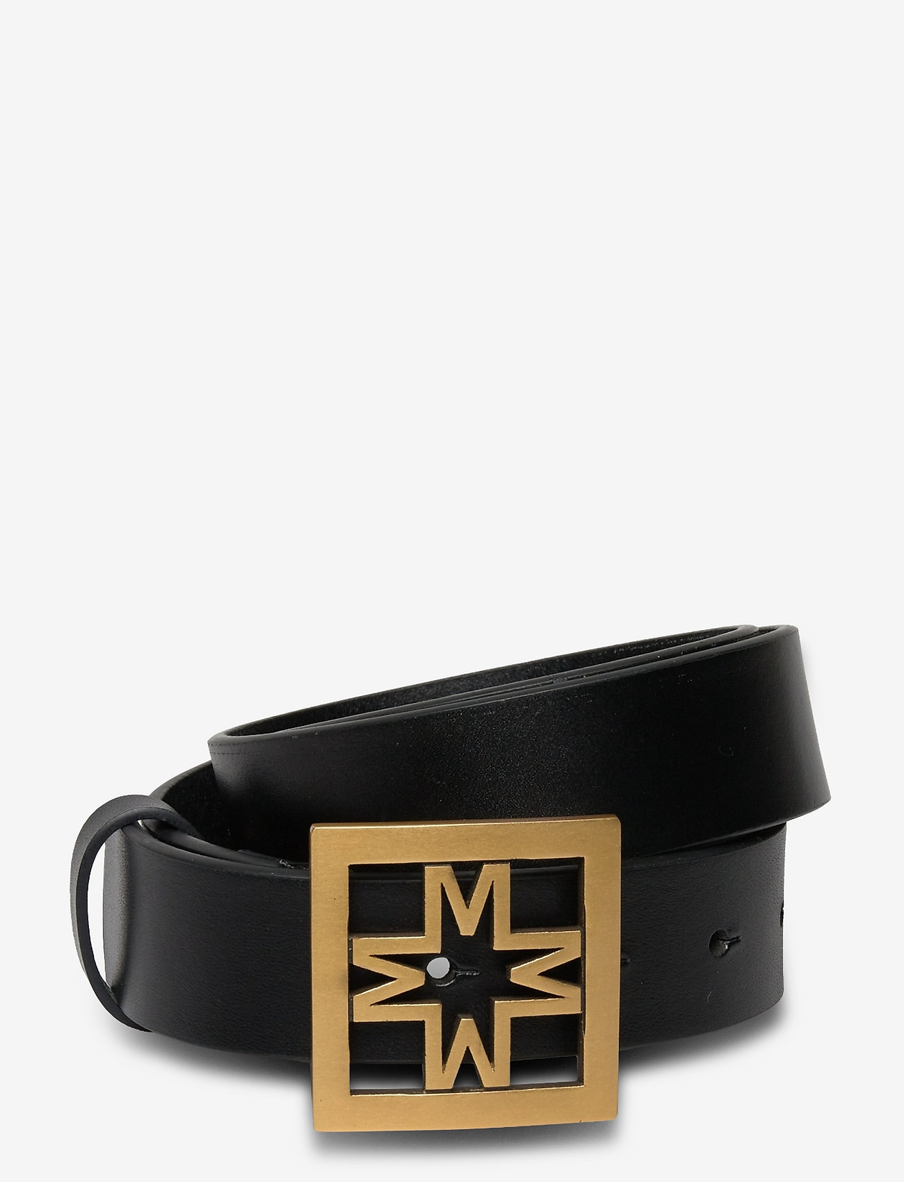 Malina - Iconic thin leather belt - belts - black - 0