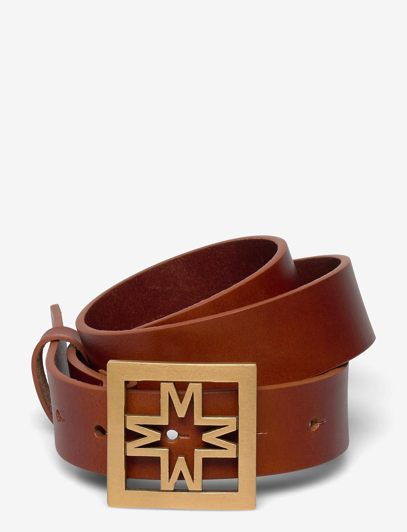 Malina - Iconic thin leather belt - bælter - cognac - 0