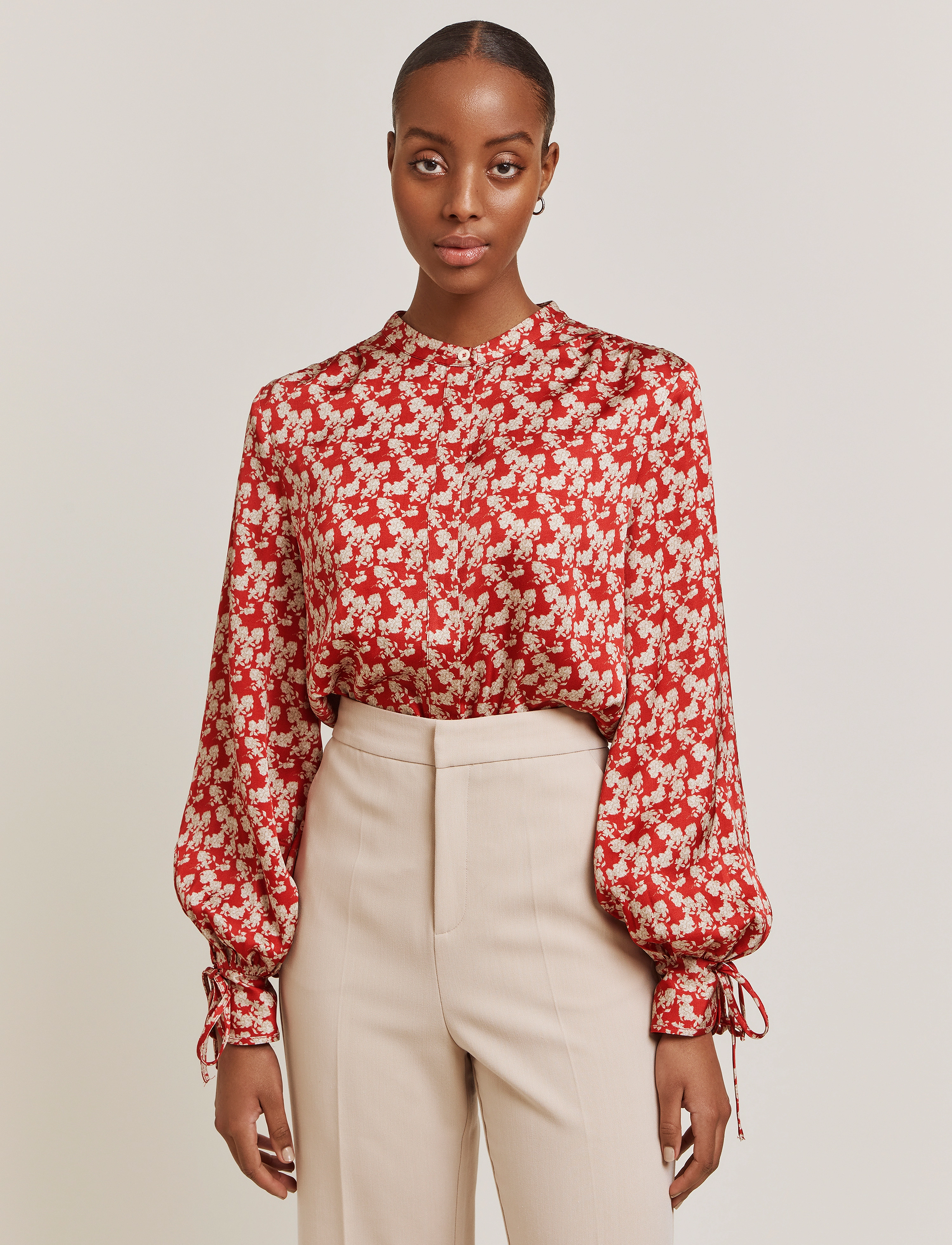 Malina - Gabriela Blouse - winter floral berry red - 5