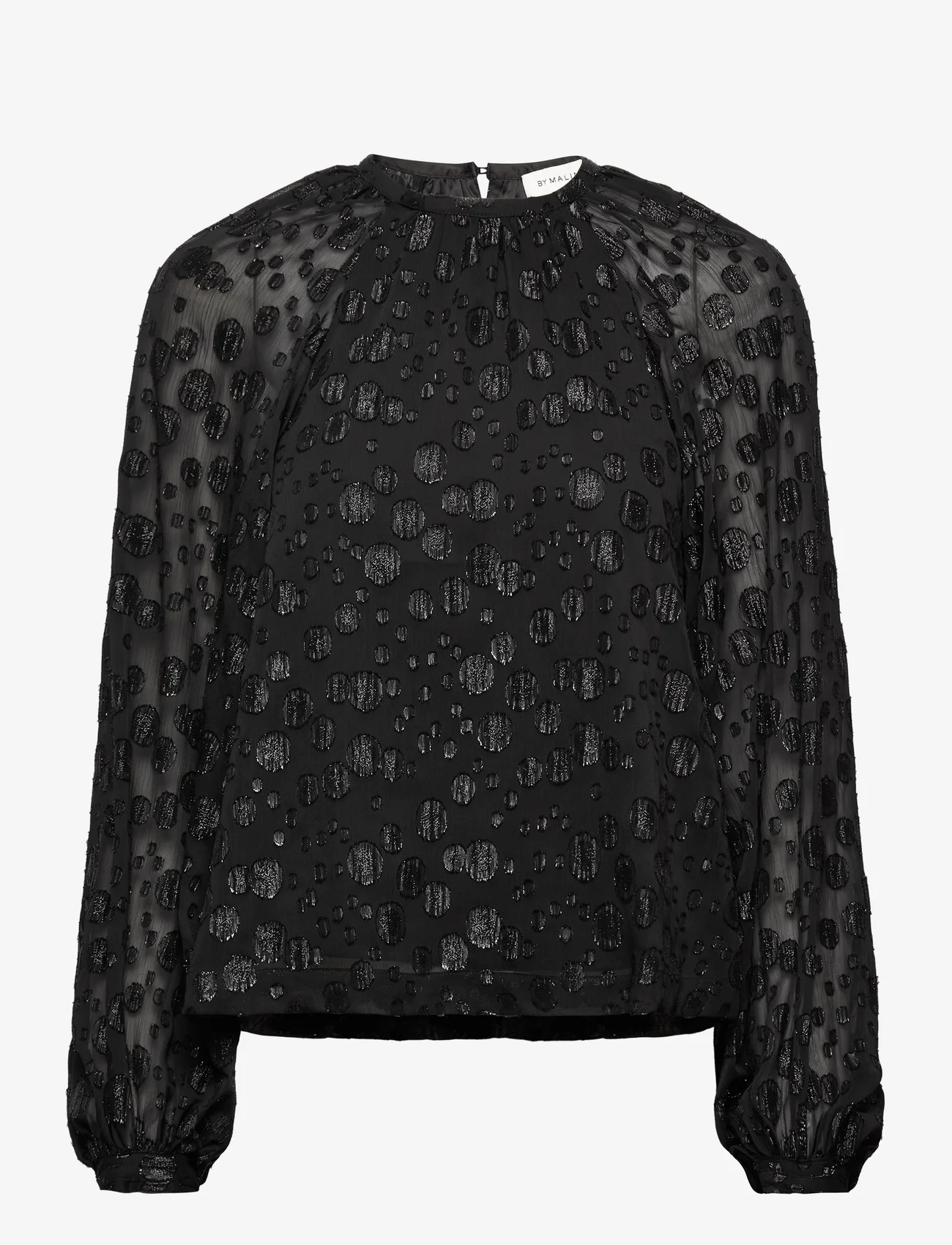 Malina - Giordana Blouse - long-sleeved blouses - black metallic - 0