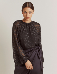 Malina - Giordana Blouse - long-sleeved blouses - black metallic - 2