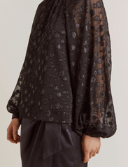 Malina - Giordana Blouse - long-sleeved blouses - black metallic - 5