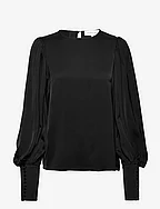 Rina balloon sleeve blouse - BLACK