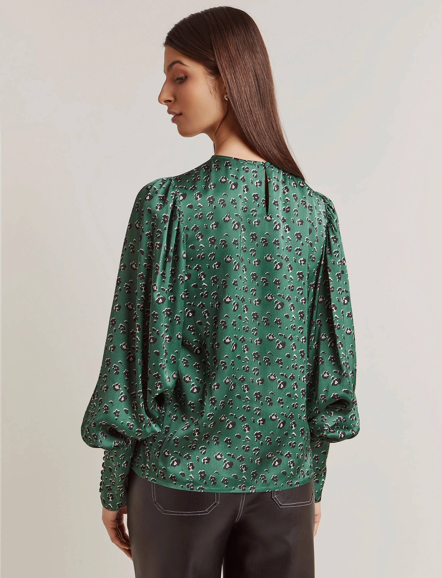 Malina - Rina Blouse - green leo - 3