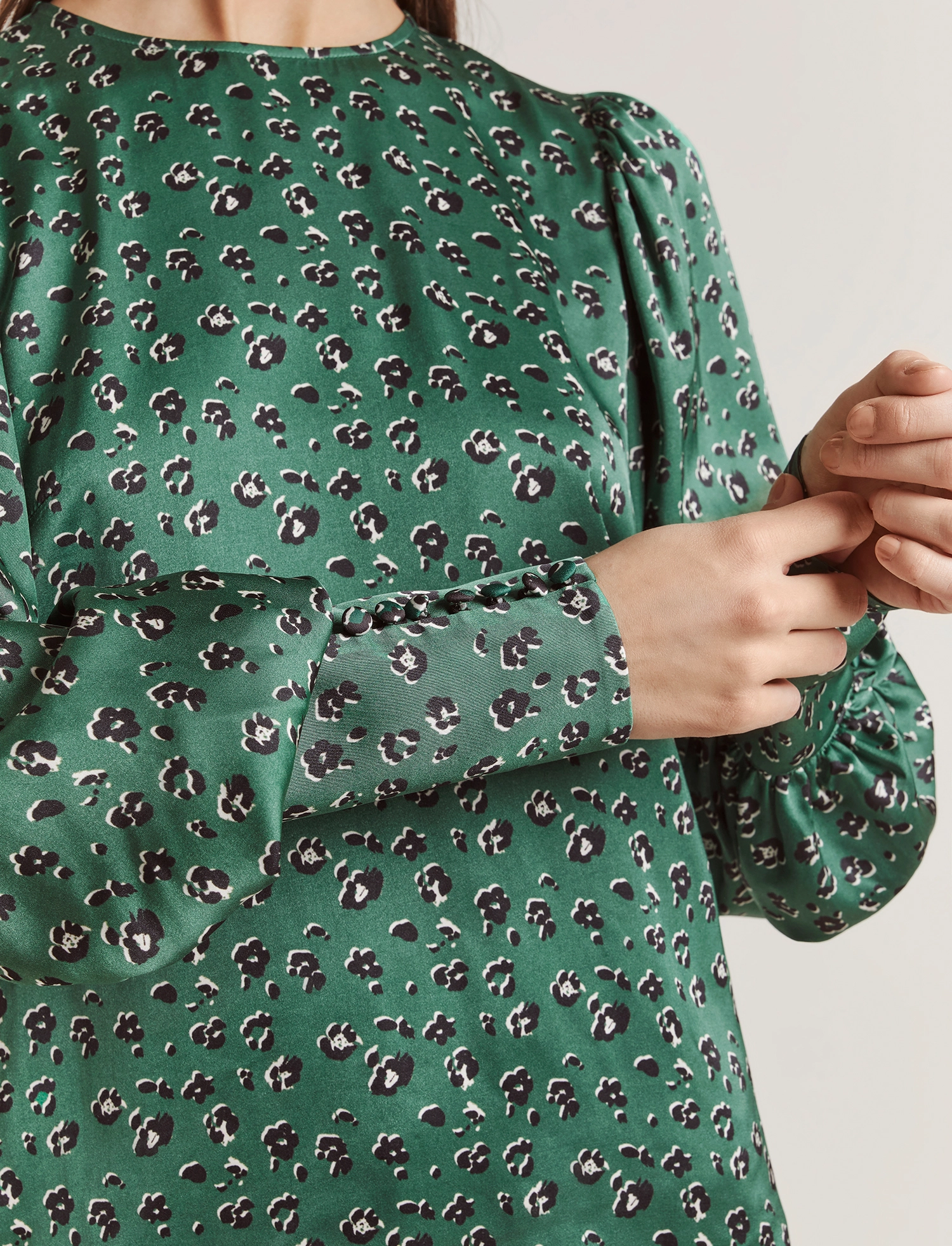 Malina - Rina Blouse - green leo - 4