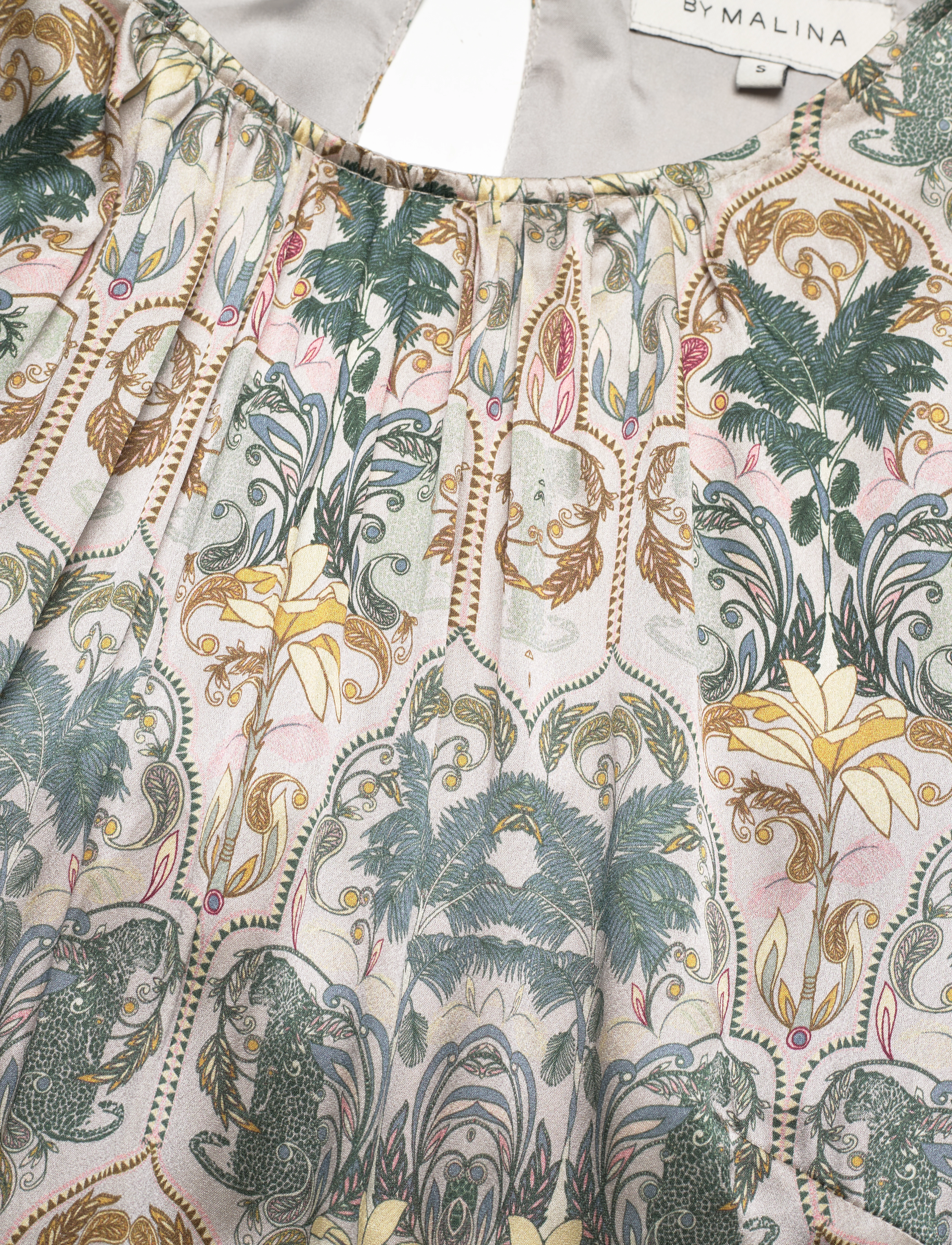 By Malina - Sirine Silk Dress - villa verde - 3