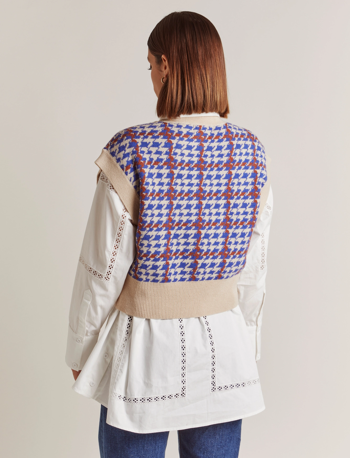 Malina - Rosina Vest - beige check - 3
