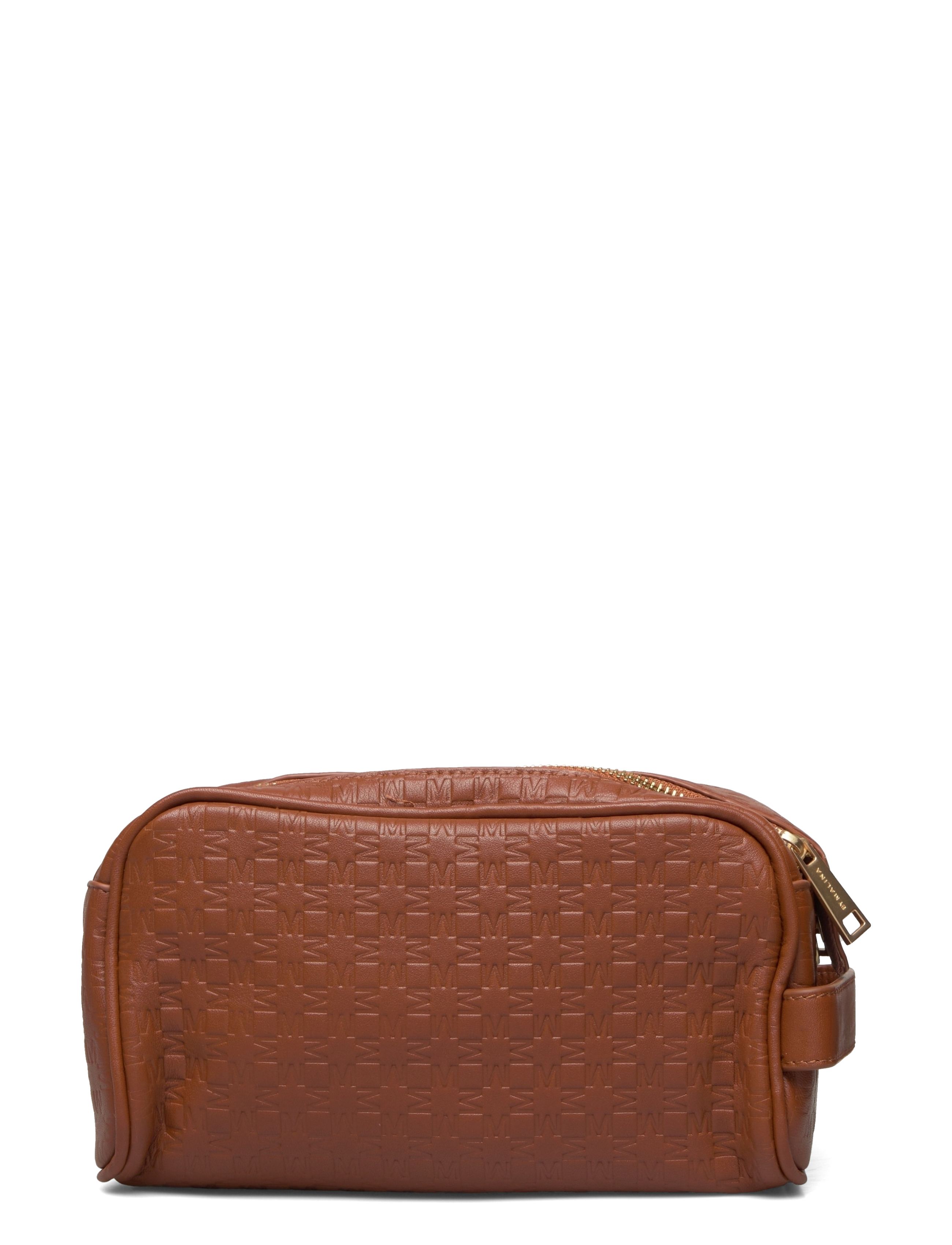 Malina - Leather Toiletry Bag - cognac - 1
