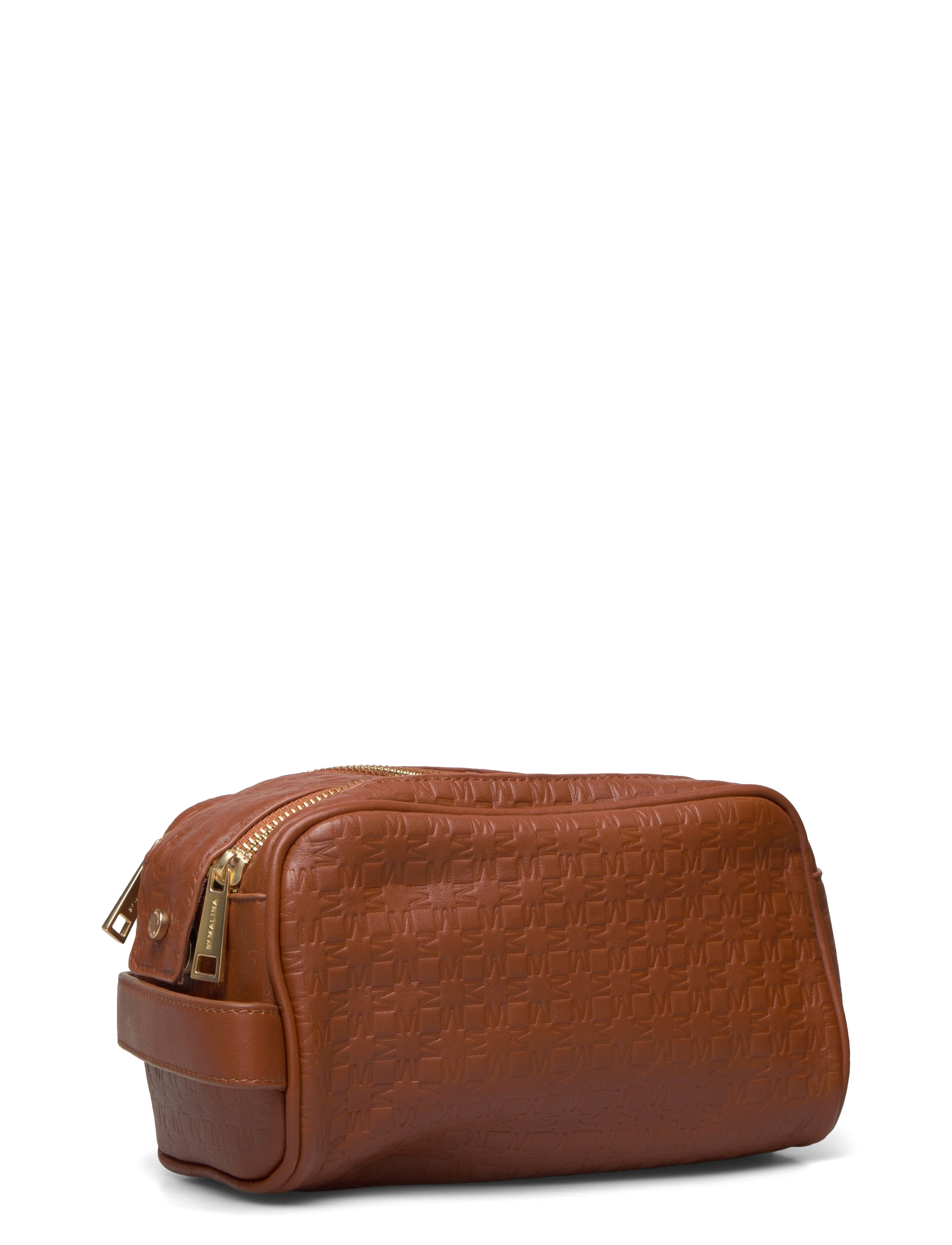 Malina - Leather Toiletry Bag - cognac - 2