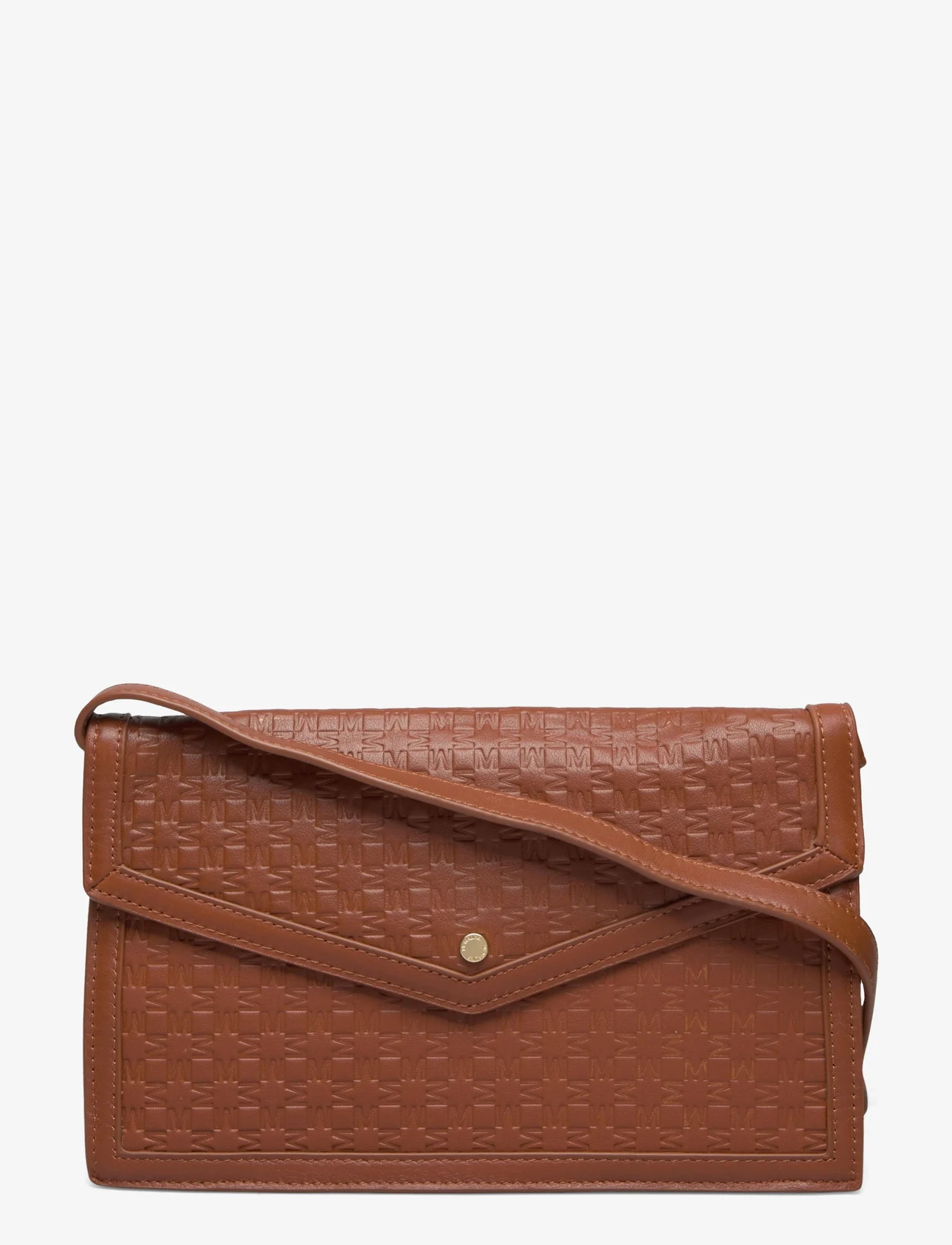 Malina - Leather Envelope Bag - party wear at outlet prices - cognac embossed - 0