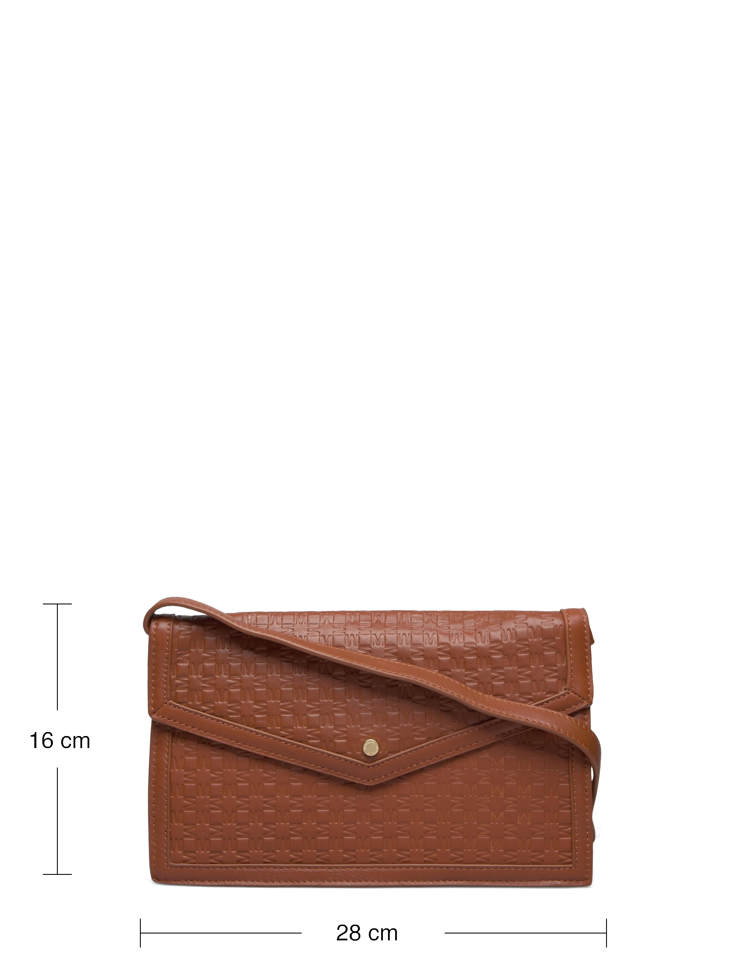 Malina - Leather Envelope Bag - cognac embossed - 5