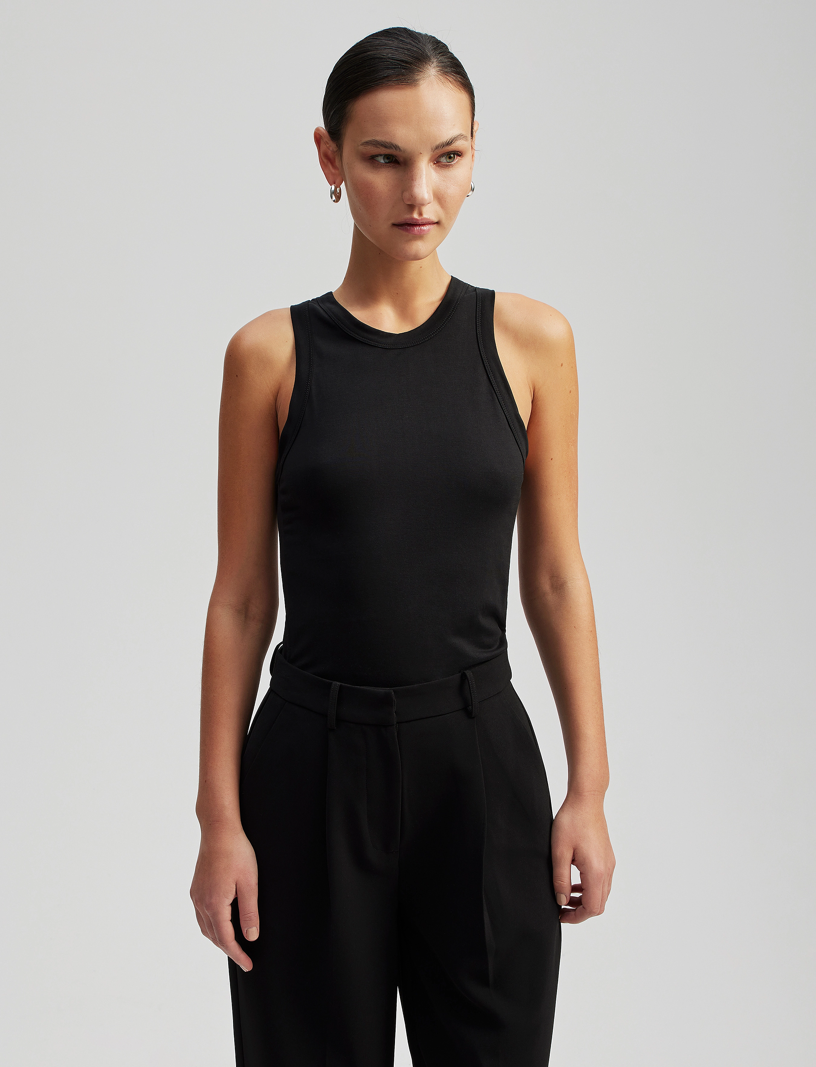 Malina - Elle ribbed tank top - black - 4