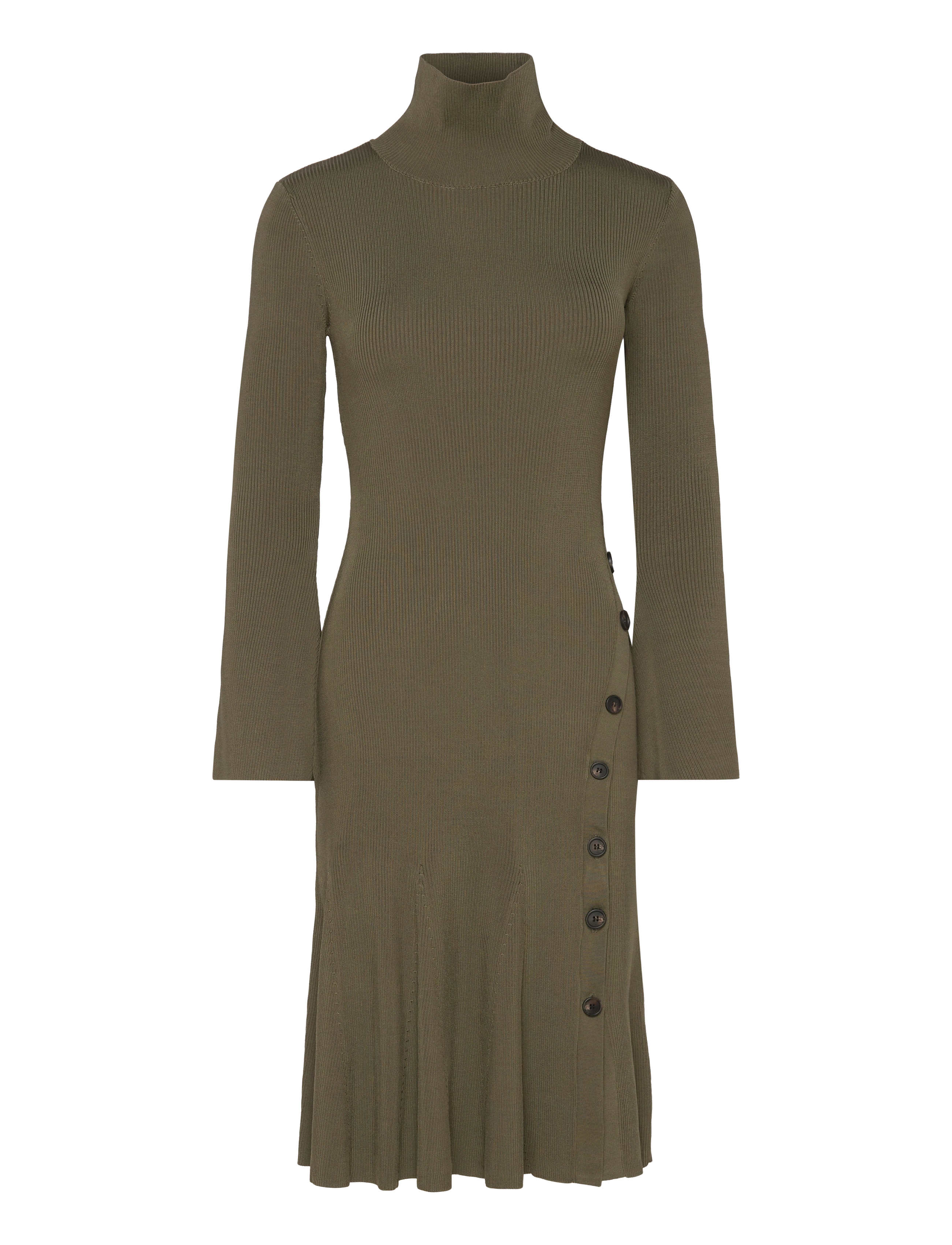 MALINA Polly Strick Midi Kleid Khaki - S - Damen