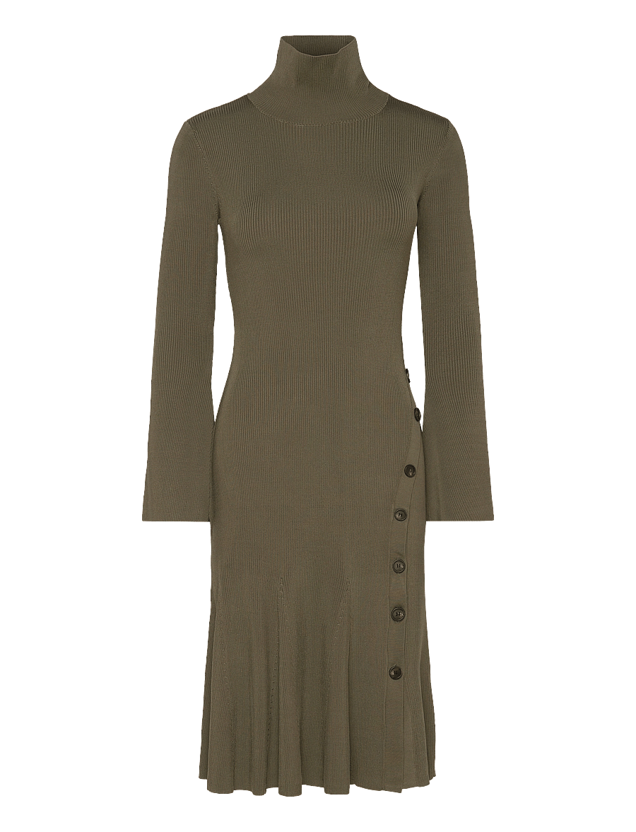 Malina - Polly knitted midi dress - stickade klänningar - olive - 1