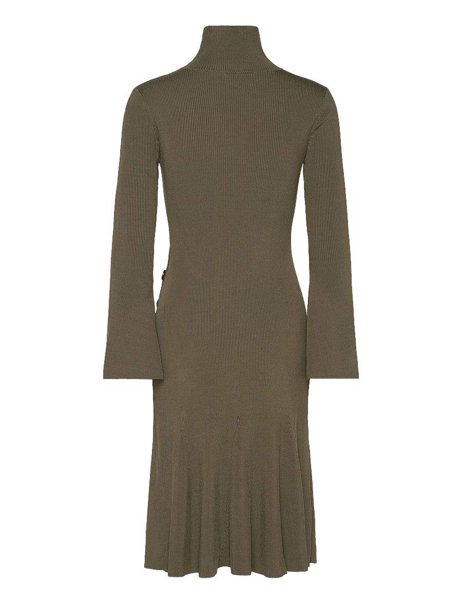 Malina - Polly knitted midi dress - stickade klänningar - olive - 2