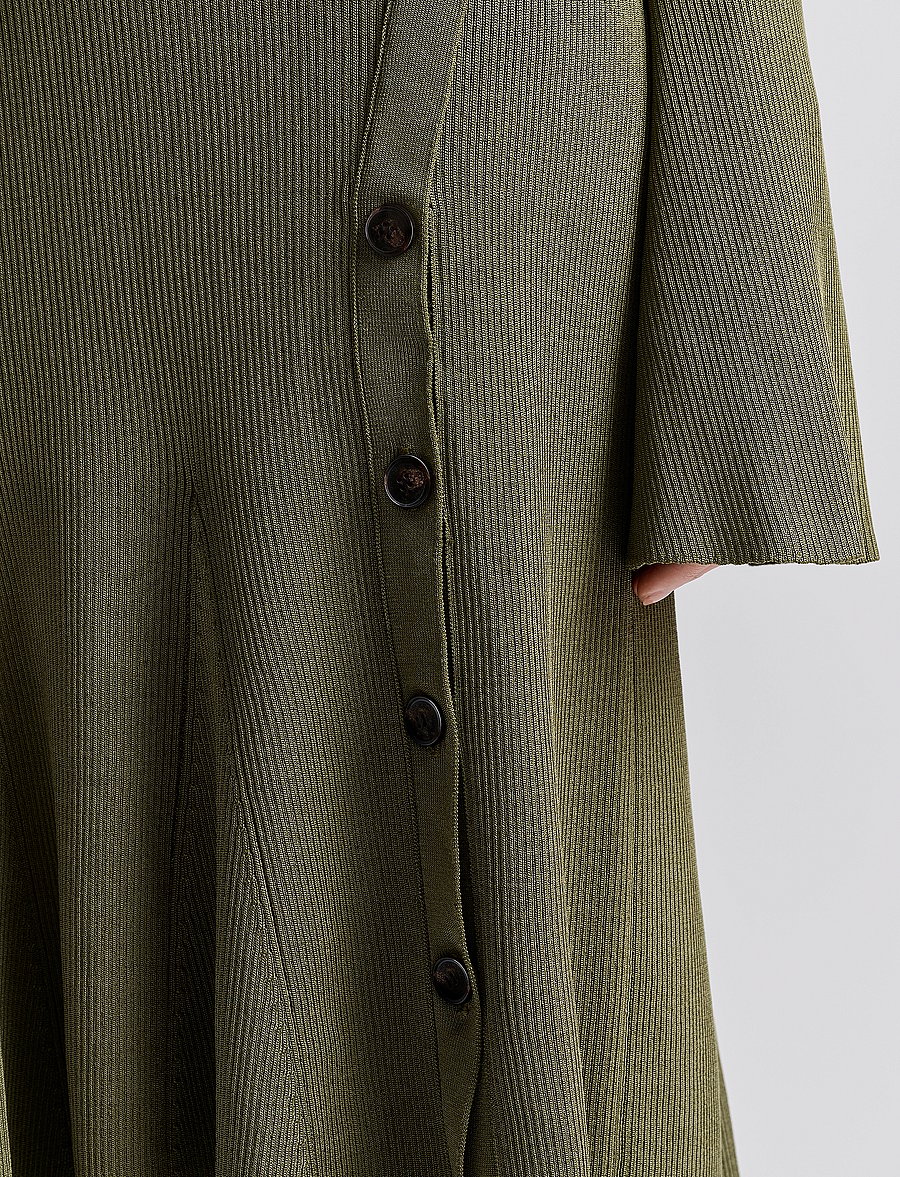 Malina - Polly knitted midi dress - stickade klänningar - olive - 4