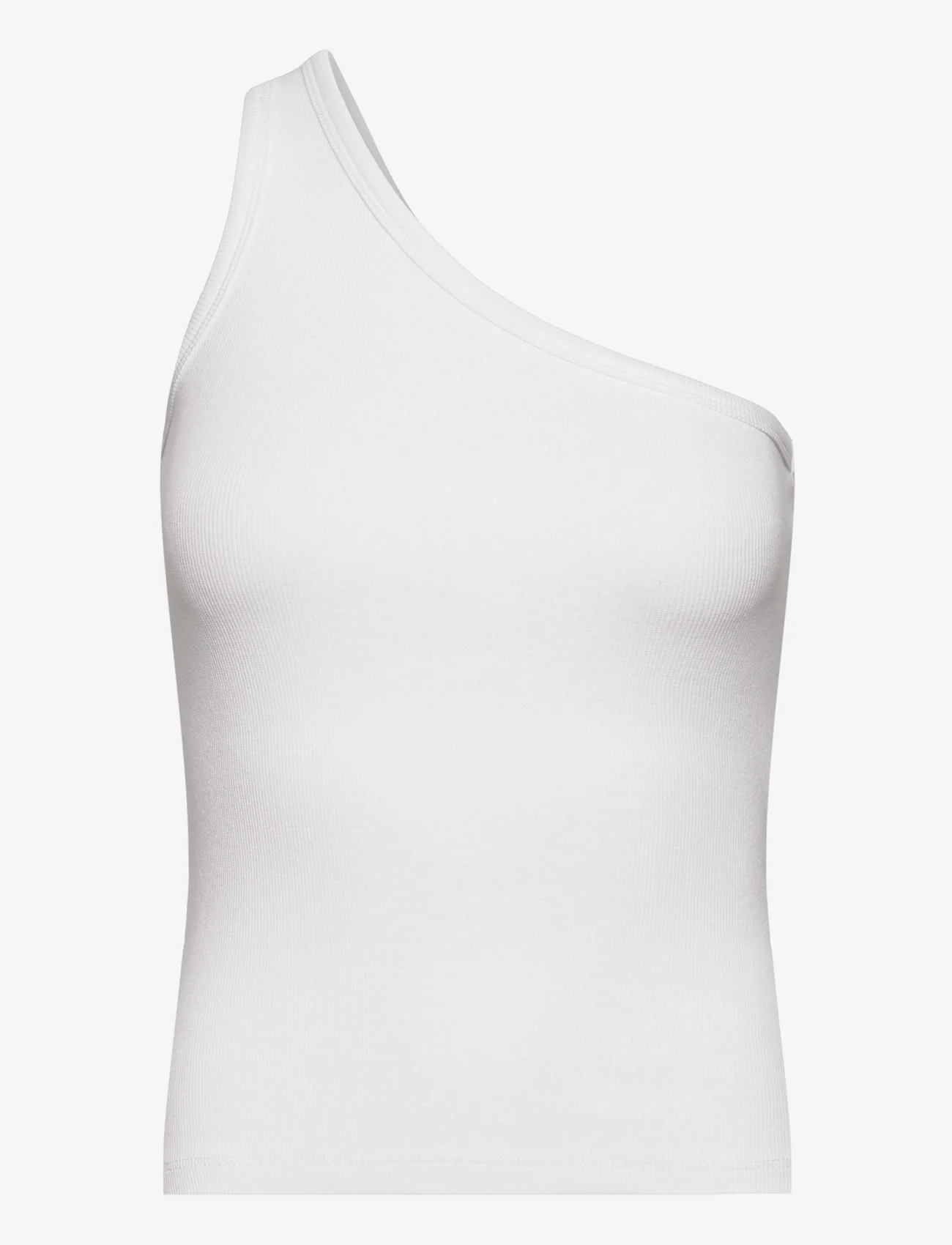 Malina - Cecilie ribbed one-shoulder top - Ærmeløse toppe - white - 0