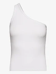 Malina - Cecilie ribbed one-shoulder top - Ærmeløse toppe - white - 0
