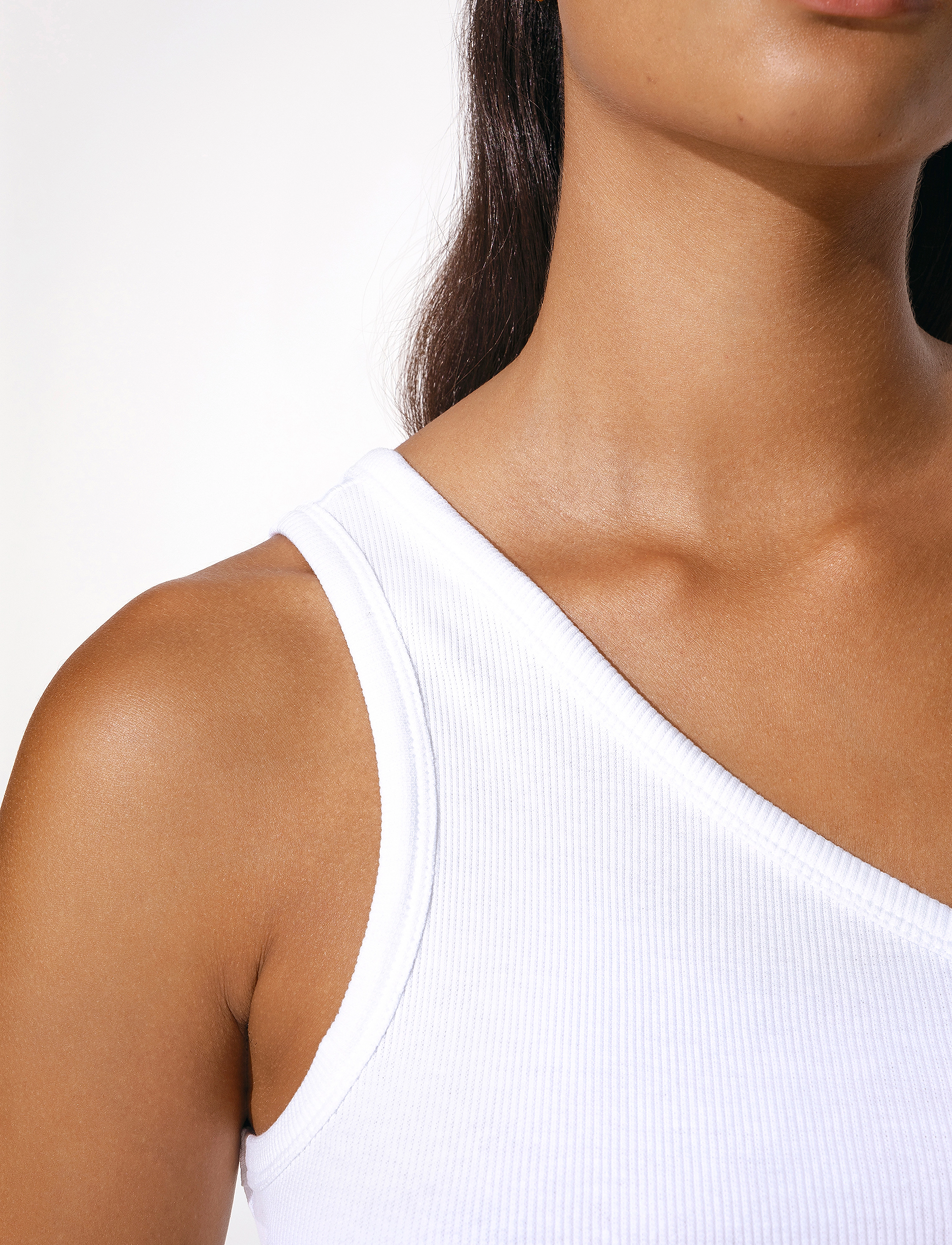 Malina - Cecilie ribbed one-shoulder top - white - 4