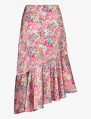 Malina - Cissi printed midi satin skirt - midi skjørt - peony - 1