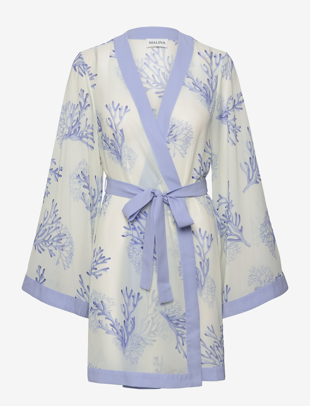 Malina - Dalia printed wrap kaftan - coral blue - 1