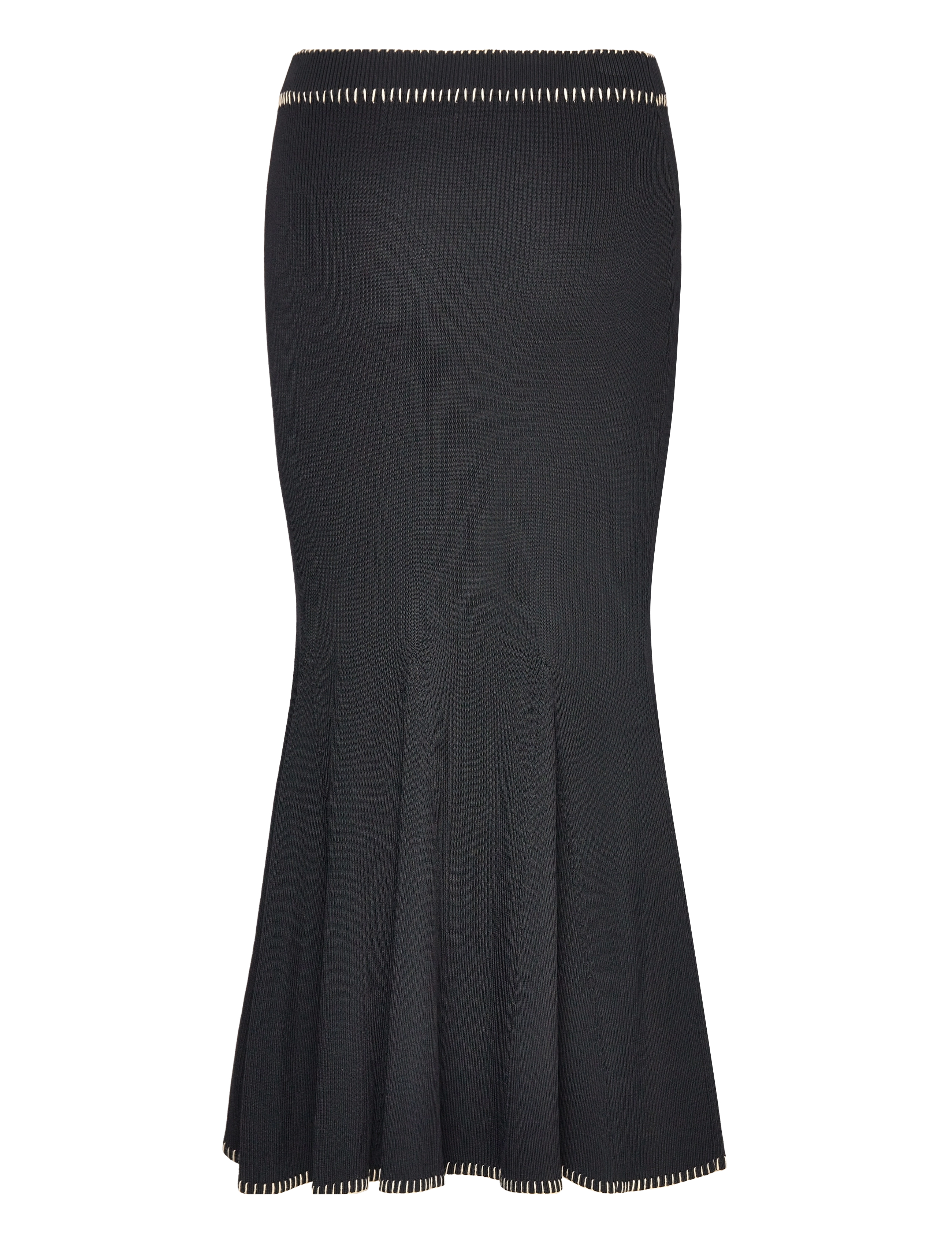 Malina - Faye stitch detail knitted midi skirt - black - 2