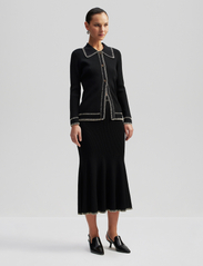 Malina - Faye stitch detail knitted midi skirt - stickade kjolar - black - 2