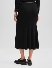 Malina - Faye stitch detail knitted midi skirt - stickade kjolar - black - 3