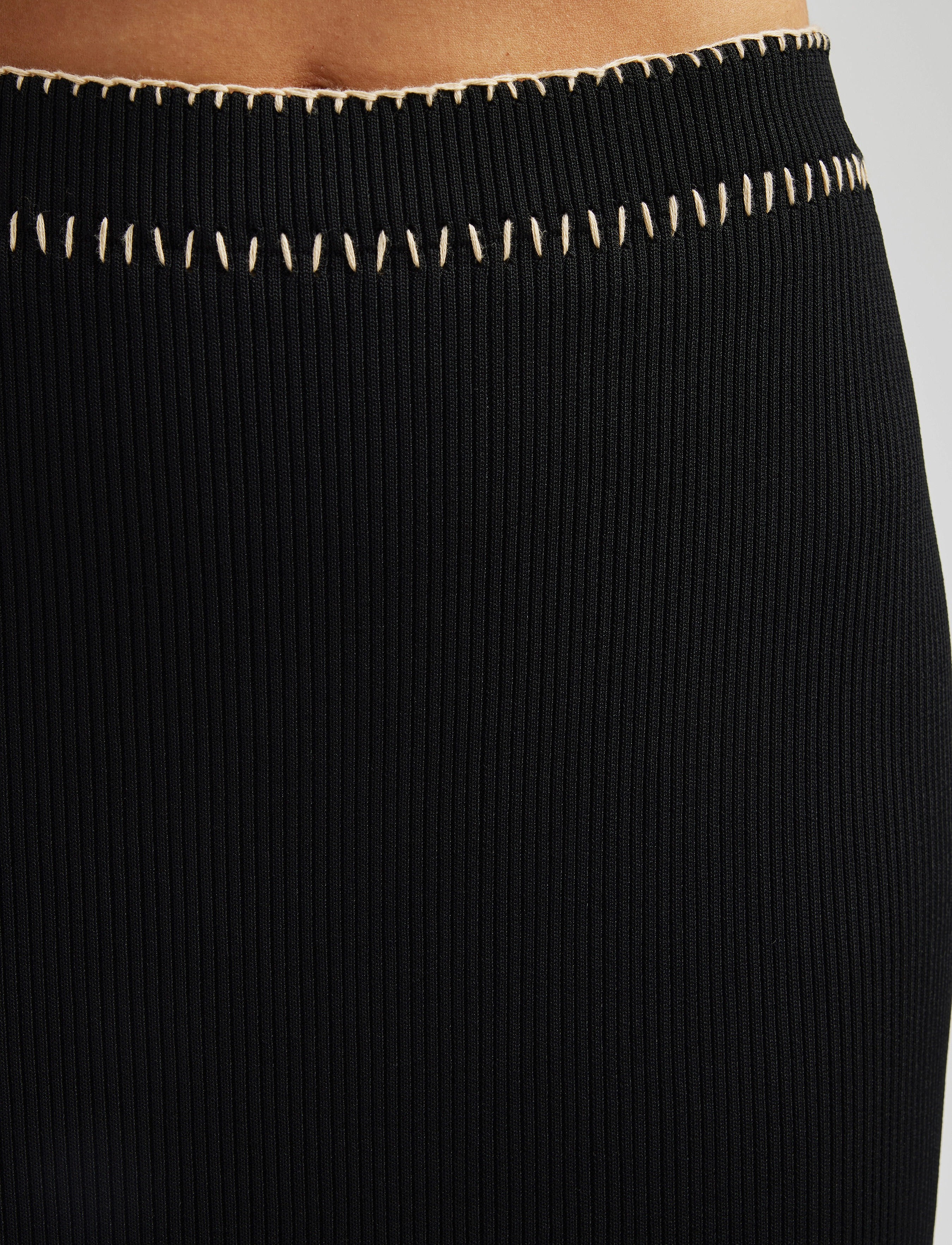 Malina - Faye stitch detail knitted midi skirt - black - 5
