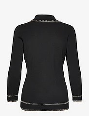 Malina - Grace stitch detail knitted top - cardigans - black - 1