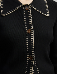 Malina - Grace stitch detail knitted top - jakas - black - 6