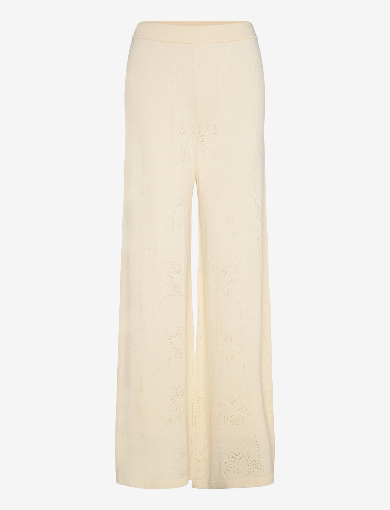 Malina - Jessie wide fit knitted pants - vida byxor - iconic vanilla - 1