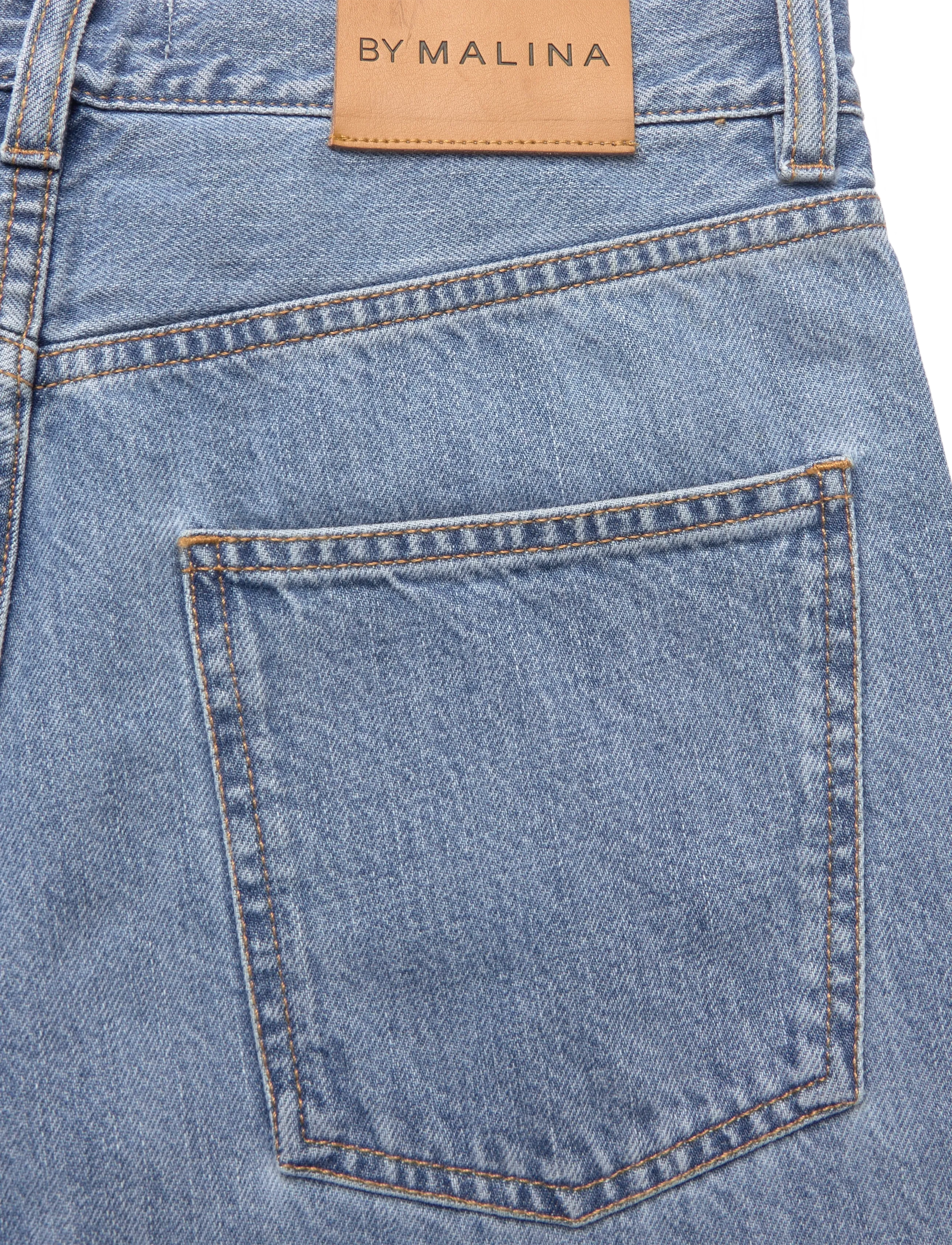 Malina - Kellie high-rise straight cropped jeans - blue wash - 4