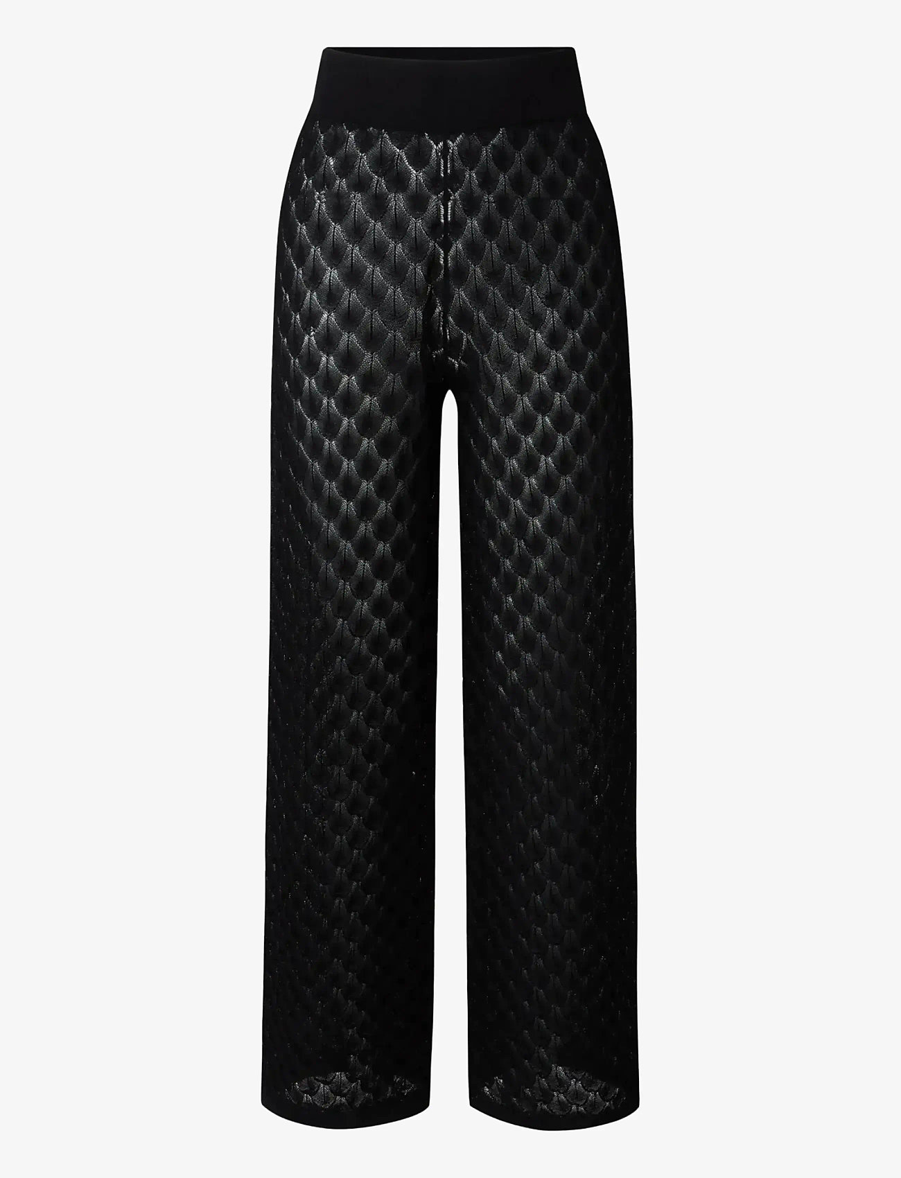 Malina - Alissa Knitted Pants - bukser med brede ben - black - 1