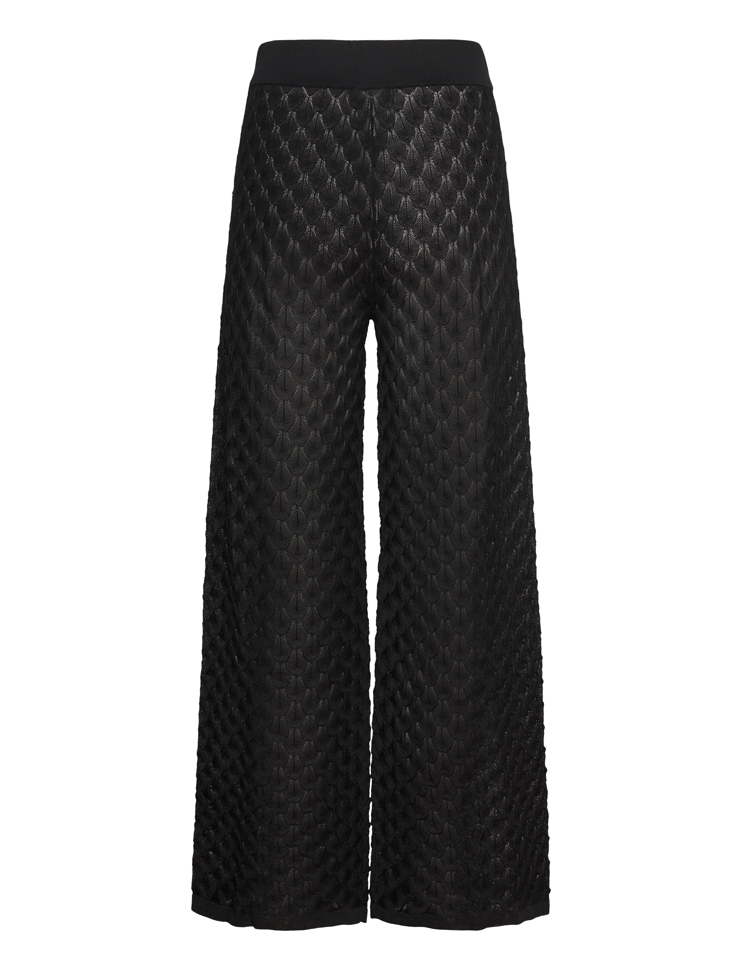 Malina - Alissa Knitted Pants - hosen mit weitem bein - black - 2