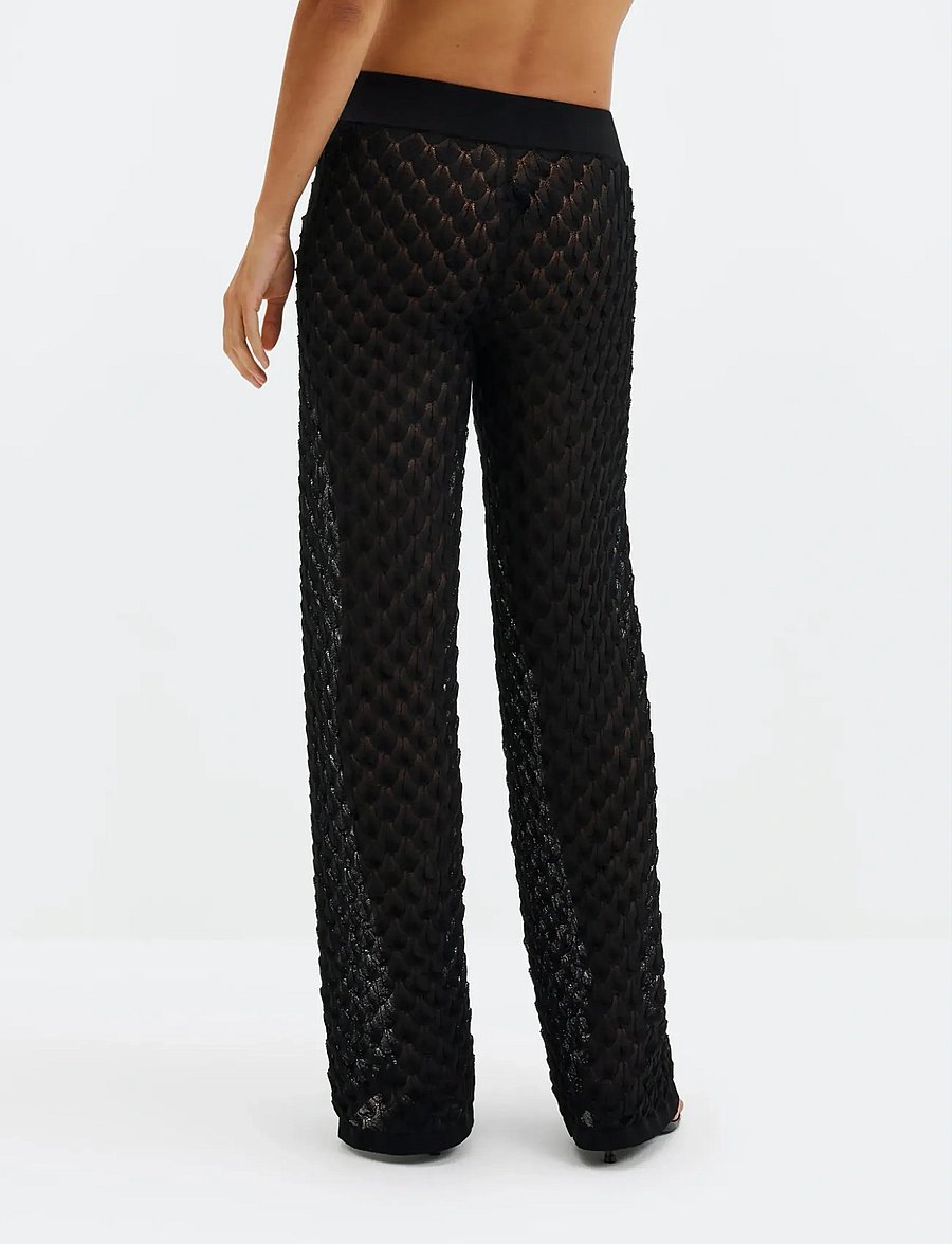 Malina - Alissa Knitted Pants - hosen mit weitem bein - black - 3