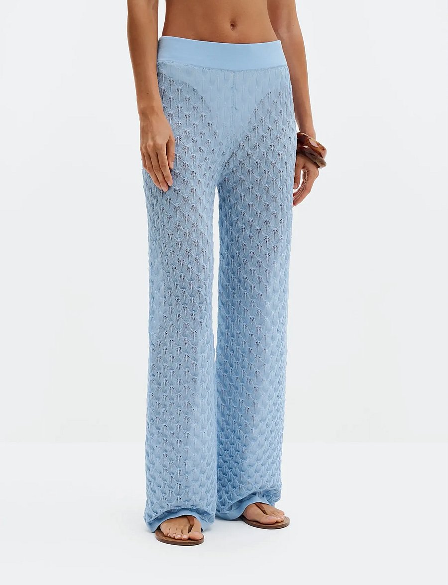 Malina - Alissa Knitted Pants - bukser med brede ben - sky - 0